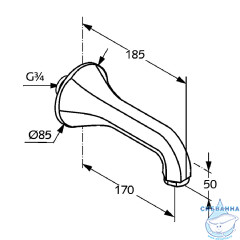 Излив для ванны Kludi Adlon 5140705