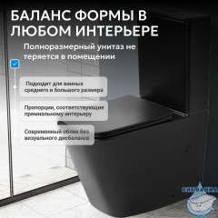 Унитаз напольный Abber Rechteck AC1210TMB с бачком и сиденьем Soft Close (микролифт)