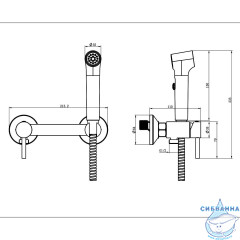 Смеситель с гигиеническим душем Azario Dies AZ-KFX04 (хром)