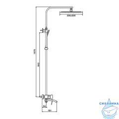Душевая система Gappo G2407-9 300 1 режим (оружейная сталь)
