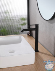 Смеситель для раковины ABBER Wasser Kreis AF8111B (без донного клапана) (черный матовый)