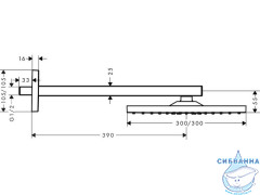Верхний душ Hansgrohe Raindance E 30 см 26239000 (хром) 1