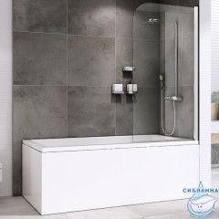 Шторка для ванны ABBER Ewiges Wasser 100х140 AG52100 профиль хром, стекло прозрачное