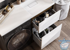 Тумба Акватон Лондри 60 дуб рустикальный/белый с раковиной Лондри 120 R