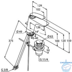 Смеситель для раковины Kludi Balance 520238775 (с донным клапаном) (черный)