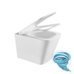 Унитаз подвесной безободковый Lemark Florex 9614001 с сиденьем быстросъемным Soft Close (микролифт)