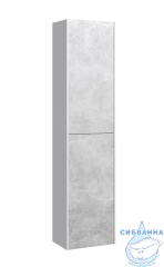 Пенал подвесной Aqwella Mobi 37 см корпус белый глянец, двери бетон светлый