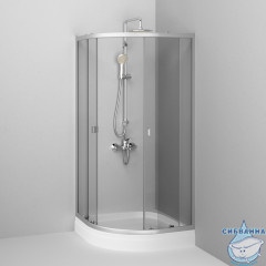 Душевое ограждение AM.PM X-Joy Twin Slide 90х90 W88E-205-090MT64 профиль хром, стекло прозрачное (c поддоном)