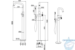 Смеситель для ванны напольный Allen Brau Priority 265370 (никель)