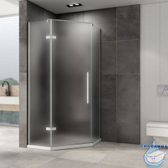 Душевое ограждение ABBER Ewiges Wasser 90x90 профиль хром, стекло матовое  AG05090M (без поддона)