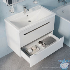Тумба подвесная, 80 см, белый, Sky, IDDIS, SKY80W0i95 подходит умыв. 4078000i28