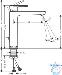 Смеситель для раковины Hansgrohe Vernis Blend 71552000 (с донным клапаном) (хром)
