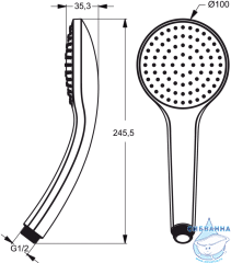 Ручной душ Ideal Standard IdealRain 1 режим B9402XG (черный матовый)