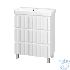 Тумба напольная Brevita Victory 70 белый матовый с раковиной Dreja Luxury 70