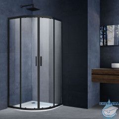 Душевое ограждение Vincea Alpha 90x90 профиль черный, стекло прозрачное VSQ-3AL900CLB