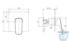 Встраиваемый смеситель для душа Aquatek Вега AQ1076MB (черный матовый)