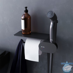 Встраиваемый смеситель с гигиеническим душем Am.Pm Like F0202622 (черный матовый)