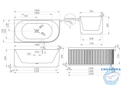 Акриловая ванна Abber 150х75 AB9412-1.5 L