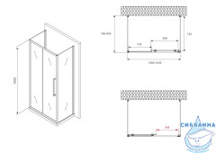 Душевое ограждение ABBER Schwarzer Diamant 160x80 профиль хром, стекло прозрачное AG30160H-S80-S80 (без поддона)