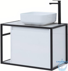 Тумба под раковину Aquanet Nova Lite Loft 75 R 261649 белый глянец