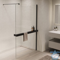 Walk-in Vincea Walk In HS 90 профиль черный, стекло прозрачное VSW-1HR900CLB