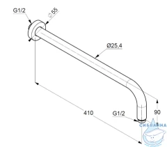 Держатель верхнего душа Kludi A-Qa 66514N0-00 (брашированное золото)
