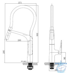 Смеситель для кухни Vincea VKF-115BG (золото матовое/черный)