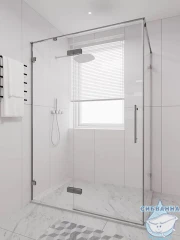 Душевое ограждение Veconi Алассио 150x90 профиль хром, стекло прозрачное AL-SP-15090-00-CH-C4 (без поддона)