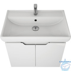 Тумба Dreja Q(D) 65 белый глянец с раковиной Dreja Q 70
