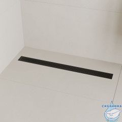 Лоток душевой, сифон 360, комбинированный затвор, перфорированная решетка, 800мм, черный, IDDIS, 975B8BL20DZ