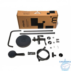 Смеситель для ванны с верхним душем, графит, Rora, Milardo, RORGM4FM06