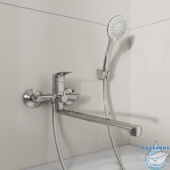 Смеситель для ванны с длинными изливом, глянцевый хром, Rora, Milardo, RORSB00M10