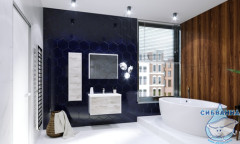 Шкаф-зеркало Roca Ronda 80 бетон/белый