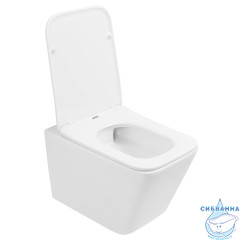 Унитаз подвесной безободковый Abber Rechteck  AC1201T с сиденьем Soft Close (микролифт) (белый)