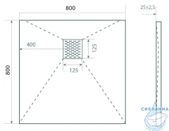 Поддон из литьевого мрамора Bas Essentia 80x80 белый
