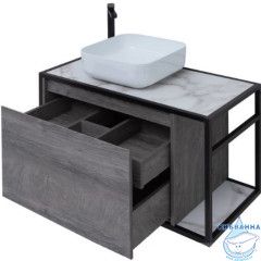 Тумба Aquanet Nova Lite Loft 90L 261656 с раковиной City-1 39 дуб рошелье