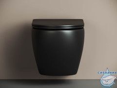 Унитаз подвесной безободковый Ceramicanova Metropol Rimless CN4002MB с сиденьем быстросъемным Soft Close (микролифт)