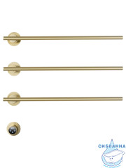 Полотенцесушитель электрический  Wonzon&Woghand Dortmund 56х58 WW-A363-BG (с возможностью скрытого подключения, подключение универсальное) (брашированное золото)