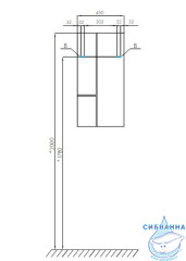 Шкаф Акватон Мишель 43 дуб рустикальный/фьорд 1A243903MIX30