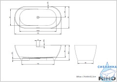Ванна из искусственного мрамора Riho Bilbao 170x80