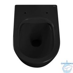 Унитаз подвесной безободковый Abber Bequem AC1103MB с сиденьем Soft Close (микролифт) (черный матовый)