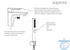 Смеситель для ванны на борт Aquatek Вега AQ1044CR (хром)