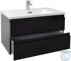 Тумба Jacob Delafon Madeleine 80 EB2053-J53 с раковиной Jacob Delafon Vox 80 черный матовый