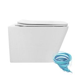 Унитаз подвесной безободковый Abber Rechteck  AC1201T с сиденьем Soft Close (микролифт) (белый)