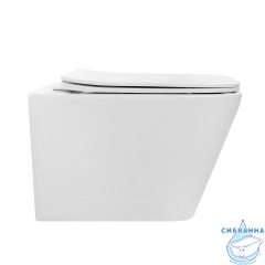 Унитаз подвесной безободковый Abber Rechteck  AC1201T с сиденьем Soft Close (микролифт) (белый)