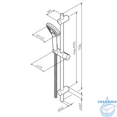 Душевой гарнитур Am.Pm Gem 1 режим F0190000 (хром)
