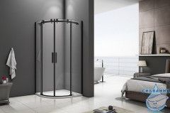 Душевое ограждение Bas GALAXY R-TD-100-C-B профиль черный, стекло прозрачное (без поддона)