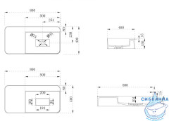 Раковина 80 см ABBER Stein AS2627-0.8