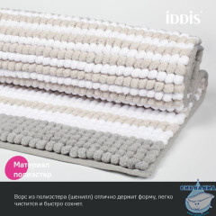 Коврик для ванной комнаты, 50x80, шенилл, серый, IDDIS, BC06P58i12