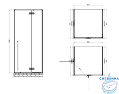 Душевое ограждение ABBER Eins  AG06099B 90x90 профиль черный, стекло  прозрачное (без поддона)
